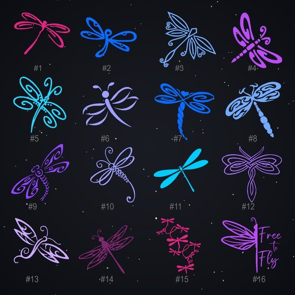 DRAGONFLY VINYL DECAL - 5-6" - Picture 1 of 7